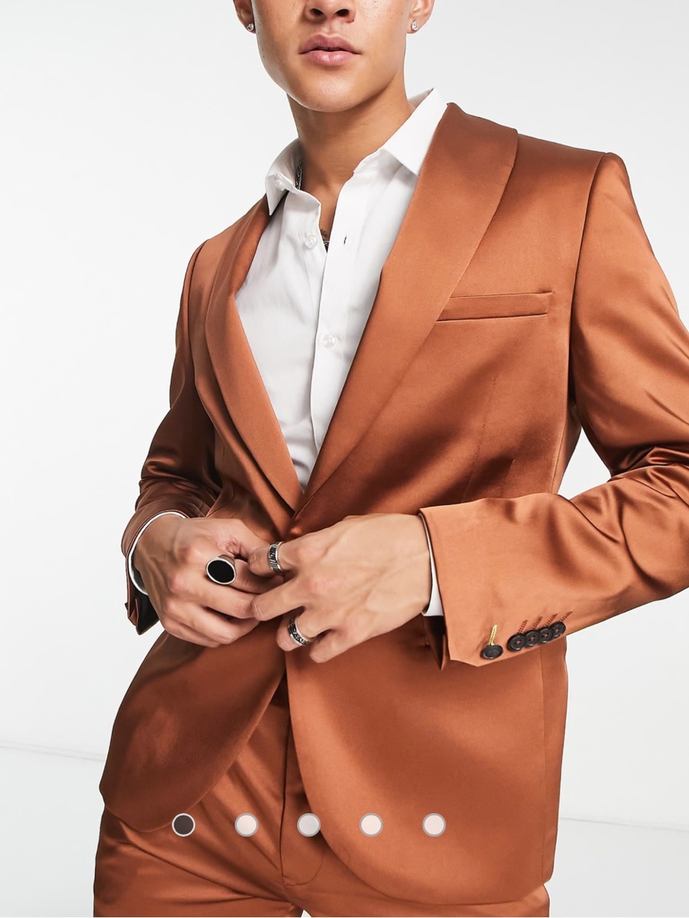 Twisted Tailor - asos - Men's Satin Copper Blazer Suit Jacket